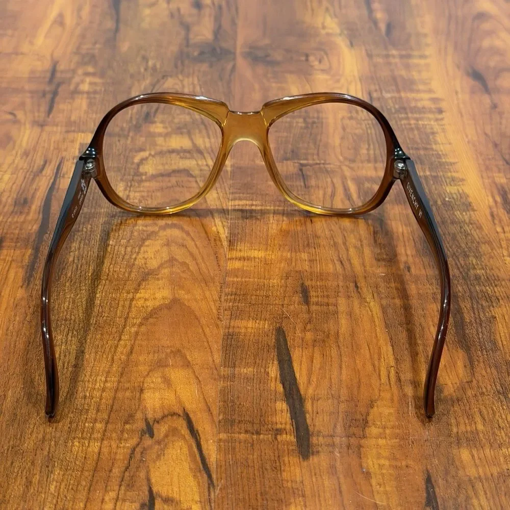 Rare Vintage Givenchy VI Unico Canada Optyl Amber Brown Eyeglass Frames Only
